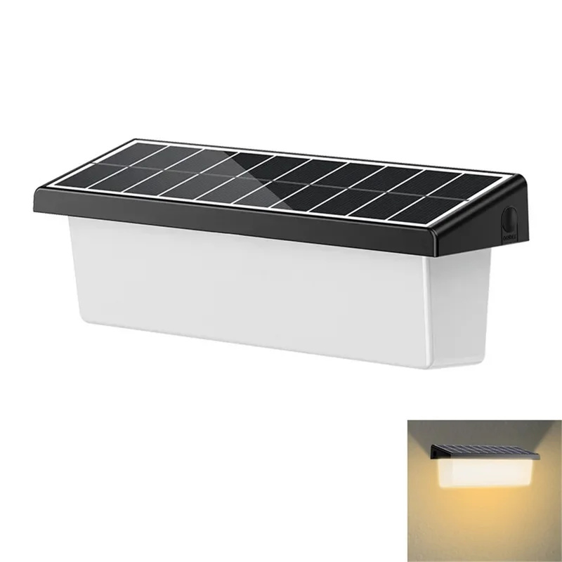 YH0617 Solar Powered Outdoor Waterproof Fence Light Wall Lamp for Garden Yard - Warm Light