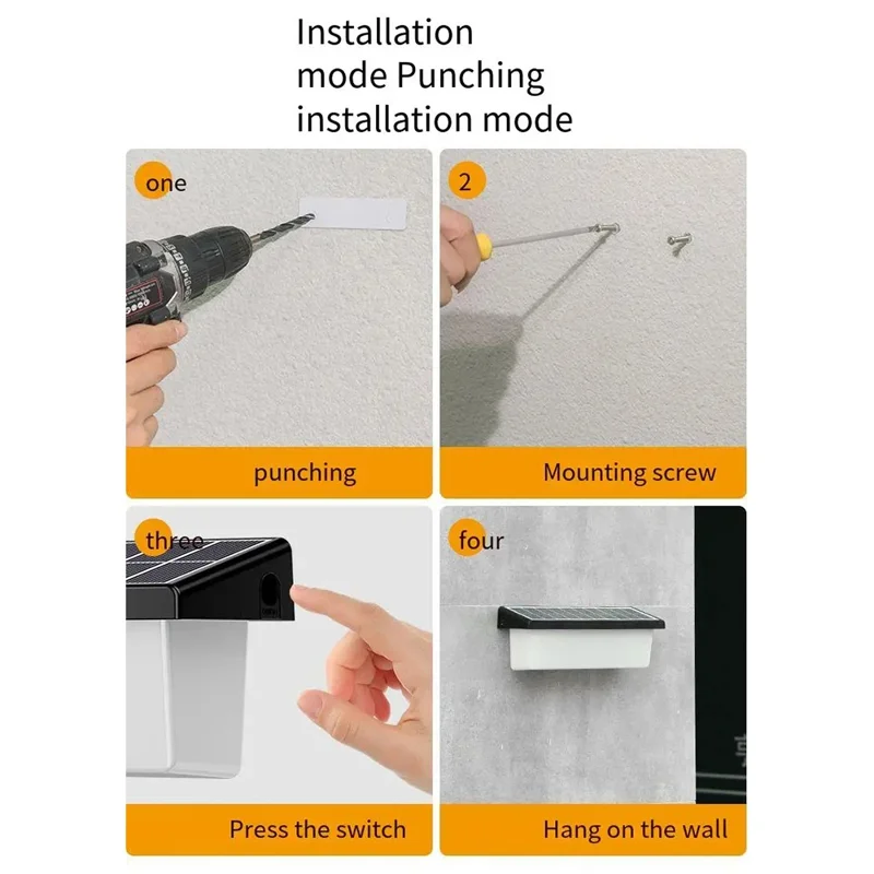 YH0617 Solar Powered Outdoor Waterproof Fence Light Wall Lamp for Garden Yard - Warm Light