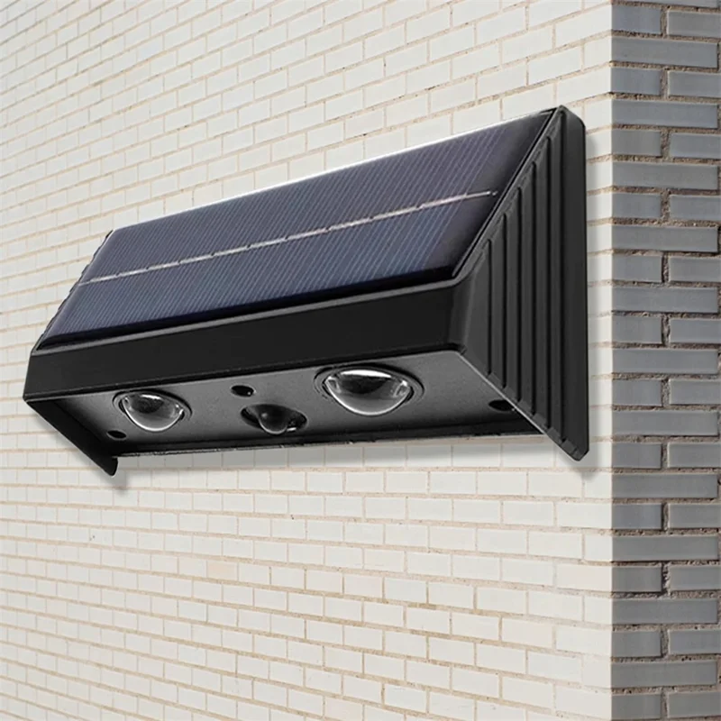 YH0615 2PCS Solar Powered Outdoor Yard Waterproof Garden Light Wall Lamp