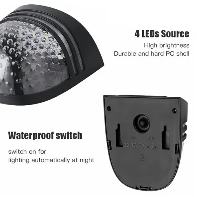 Lampes solaires pour clôture YH0613 à 2 modes, étanches, pour le jardin, la pelouse, le patio, les escaliers, l'extérieur - Lumière chaude