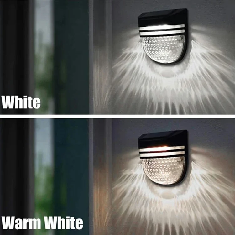 Lampes solaires pour clôture YH0613 à 2 modes, étanches, pour le jardin, la pelouse, le patio, les escaliers, l'extérieur - Lumière chaude