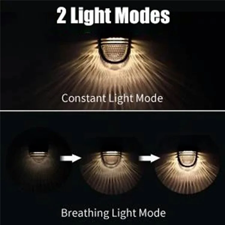 Lampes solaires pour clôture YH0613 à 2 modes, étanches, pour le jardin, la pelouse, le patio, les escaliers, l'extérieur - Lumière chaude