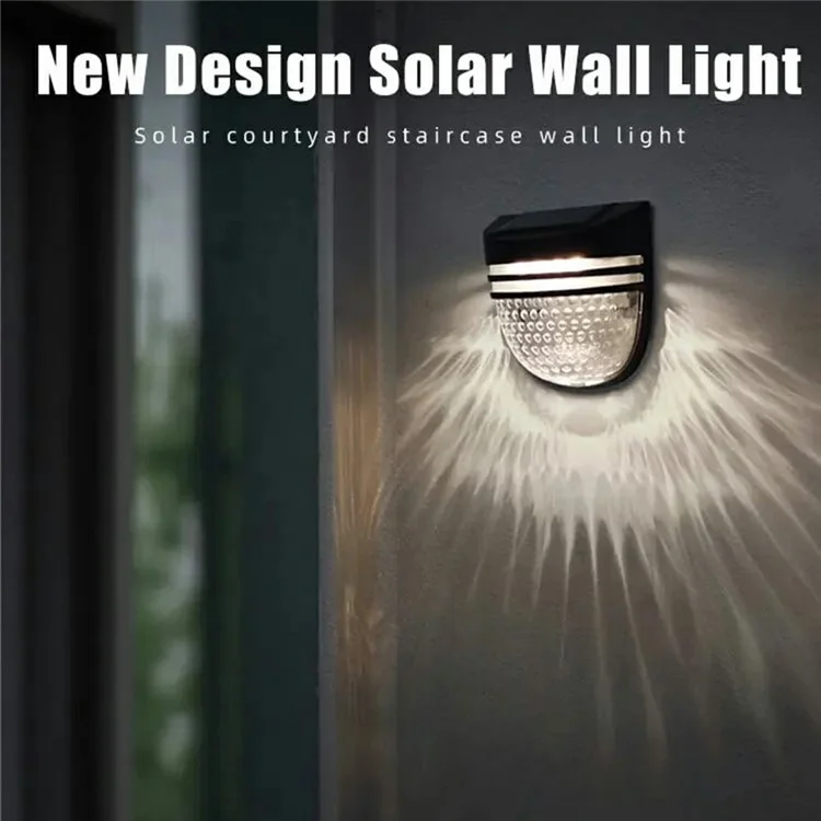 Lampes solaires pour clôture YH0613 à 2 modes, étanches, pour le jardin, la pelouse, le patio, les escaliers, l'extérieur - Lumière chaude