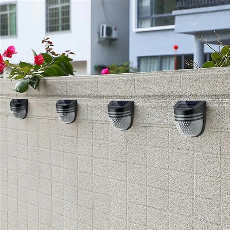 Lampes solaires pour clôture YH0613 à 2 modes, étanches, pour le jardin, la pelouse, le patio, les escaliers, l'extérieur - Lumière chaude