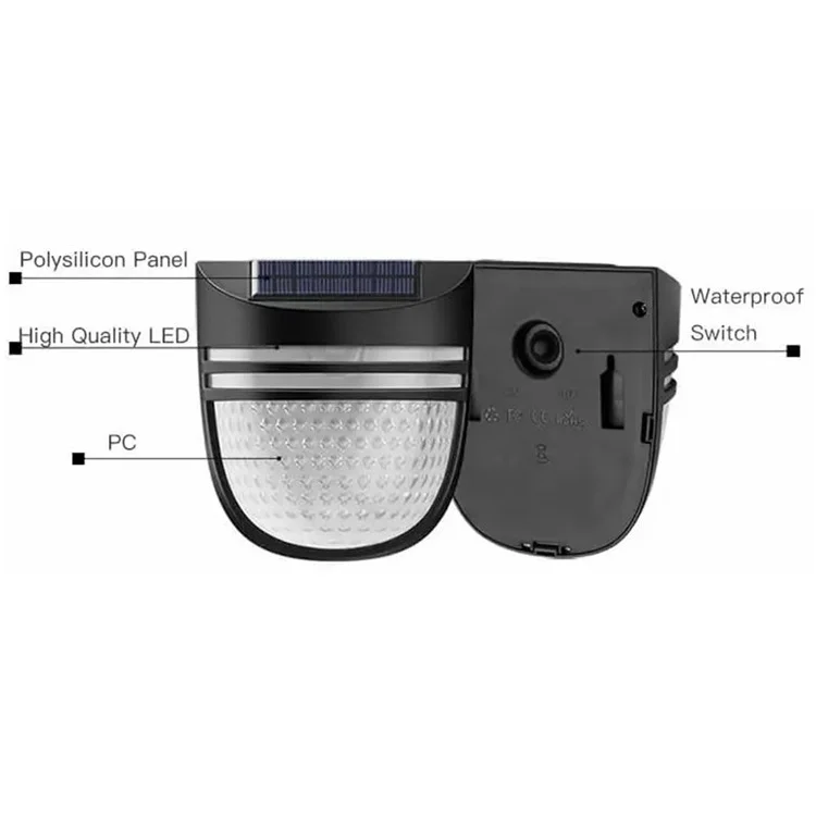Lampes solaires pour clôture YH0613 à 2 modes, étanches, pour le jardin, la pelouse, le patio, les escaliers, l'extérieur - Lumière chaude