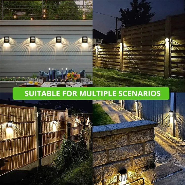 YH0614 Luces Solares Valla de Pared de Forma Cuadrada Lámpara de Jardín Exterior