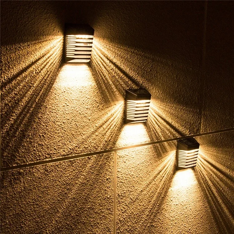 YH0614 Luces Solares Valla de Pared de Forma Cuadrada Lámpara de Jardín Exterior