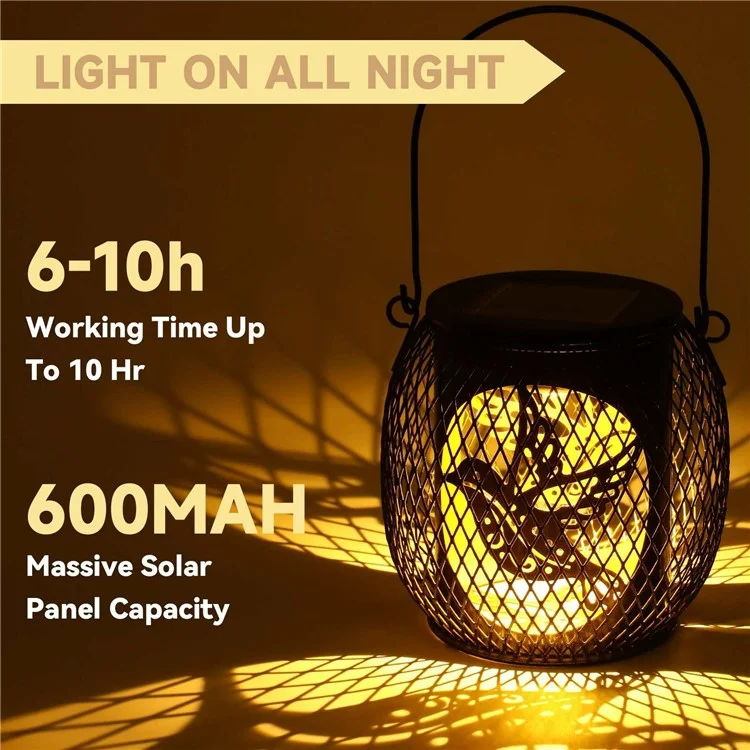 Iron Solar LED Light Hollow-Out Lamp Waterproof Garden Hanging Projection Light (CE, RoHS, FCC) - Bird