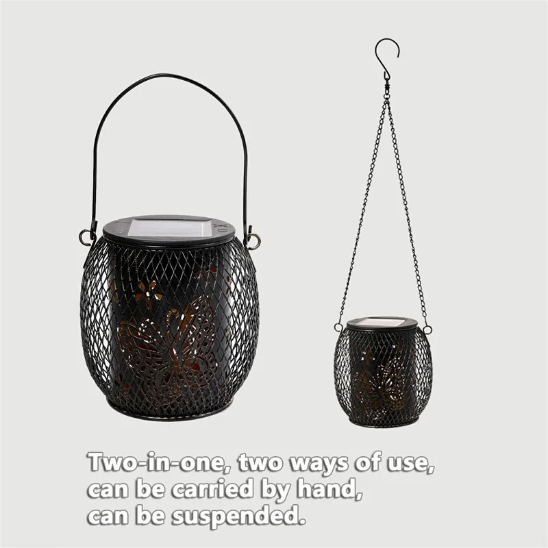 Iron Solar LED Light Hollow-Out Lamp Waterproof Garden Hanging Projection Light (CE, RoHS, FCC) - Butterfly