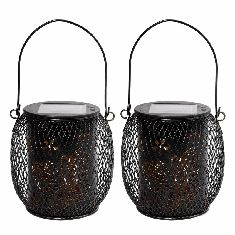 Iron Solar LED Light Hollow-Out Lamp Waterproof Garden Hanging Projection Light (CE, RoHS, FCC) - Butterfly