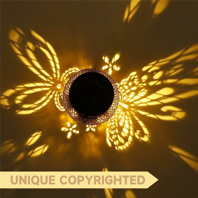 Iron Solar LED Light Hollow-Out Lamp Waterproof Garden Hanging Projection Light (CE, RoHS, FCC) - Butterfly