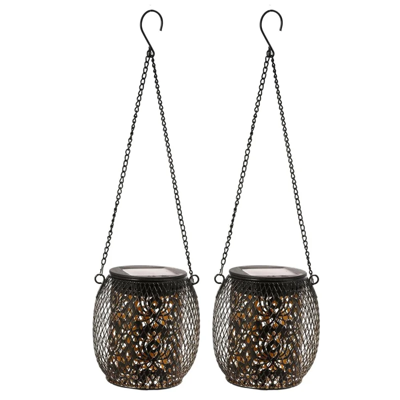 Iron Solar LED Light Hollow-Out Lamp Waterproof Garden Hanging Projection Light (CE, RoHS, FCC) - Rose