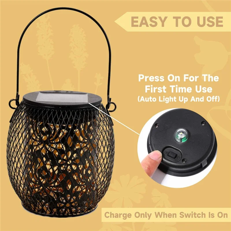 Iron Solar LED Light Hollow-Out Lamp Waterproof Garden Hanging Projection Light (CE, RoHS, FCC) - Rose