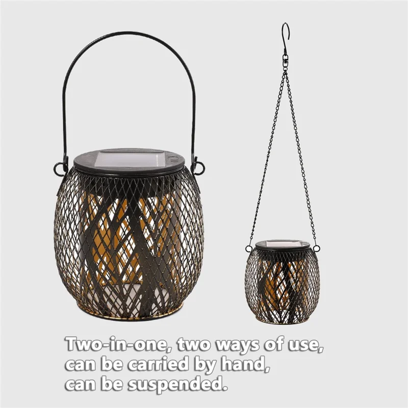 2PCS Waterproof Garden Iron Solar LED Lights Hollow-Out Lamps Hanging Projection Lights (CE, RoHS, FCC) - Leaf