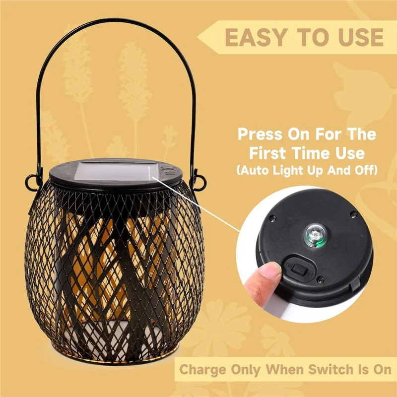 2PCS Waterproof Garden Iron Solar LED Lights Hollow-Out Lamps Hanging Projection Lights (CE, RoHS, FCC) - Leaf