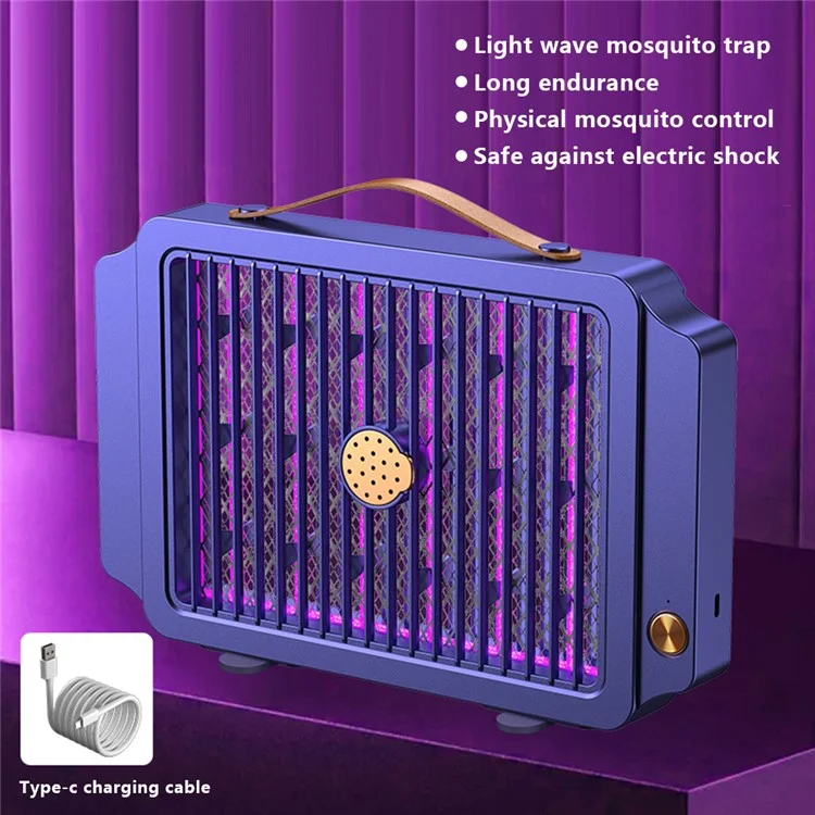 YC-1 Electric Bug Zapper 2000mAh USB Rechargeable Mosquito Trap Fly Killer Lamp - Blue