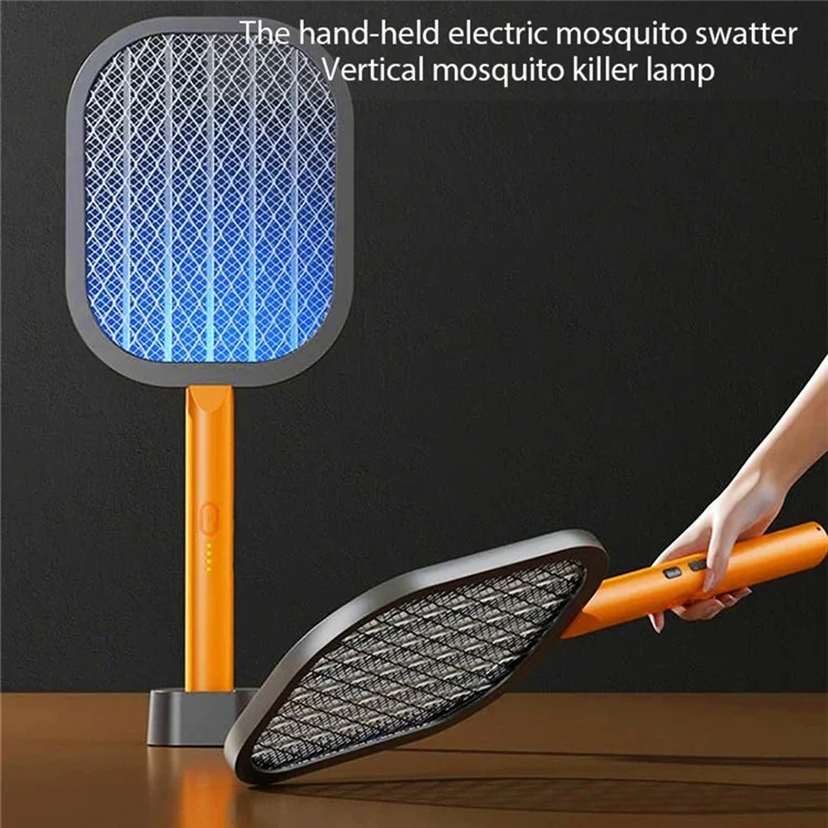 P1 Handheld Bug Zapper Racket USB Rechargeable Electric Instant Bug Mosquito Killer - White