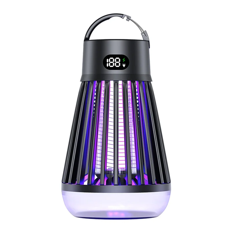 J03 Bug Zapper Outdoor Home Mosquito Killing Lamp Portable Silent Electric Fly Traps - Black
