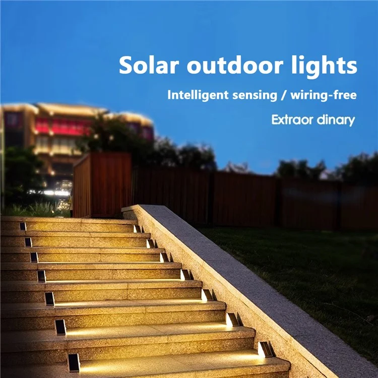 2Pcs Solar Step Light Waterproof Outdoor Stair Light Garden Outdoor Decor Induction Highlight Model