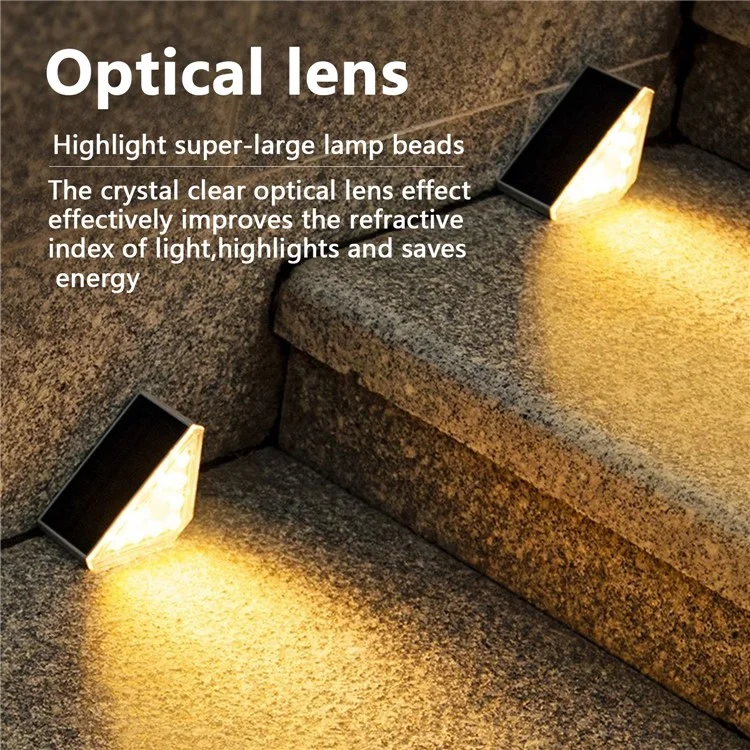 2Pcs Solar Step Light Waterproof Outdoor Stair Light Garden Outdoor Decor Induction Highlight Model