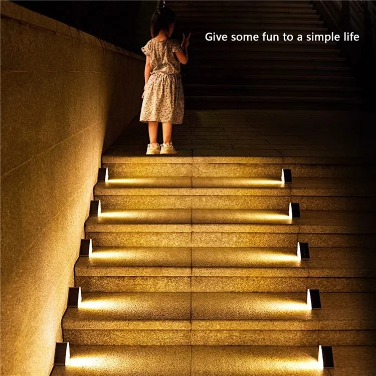 2Pcs Solar Step Light Waterproof Outdoor Stair Light Garden Outdoor Decor Induction Highlight Model