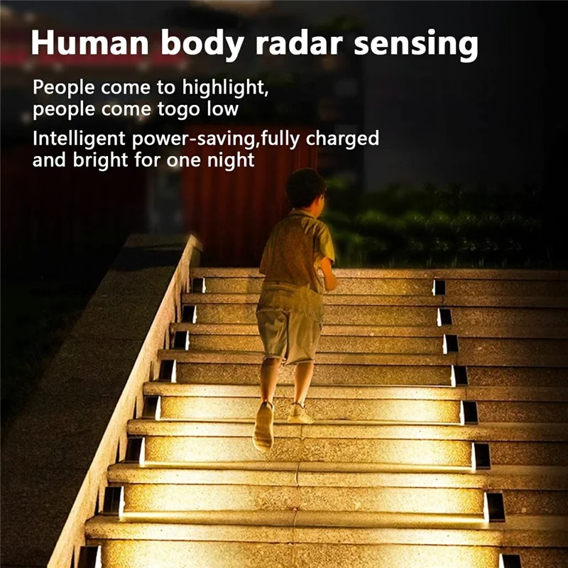 2Pcs Solar Step Lights Outdoor Lights Decor for Stair Waterproof Stair Lights Long-lasting Brightness Model