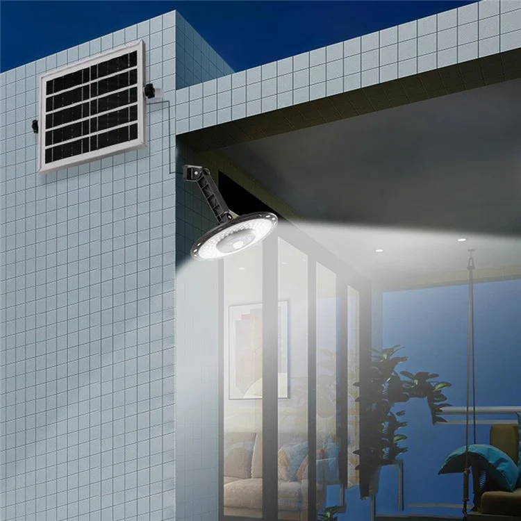 Luz Colgante Solar Con Control Remoto 1200lm Luz de Pared 180led Para Balcón Garaje Jardín White Luz+luz Cálida