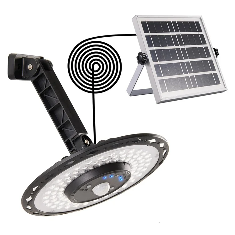 Luz Colgante Solar Con Control Remoto 1200lm Luz de Pared 180led Para Balcón Garaje Jardín White Luz+luz Cálida