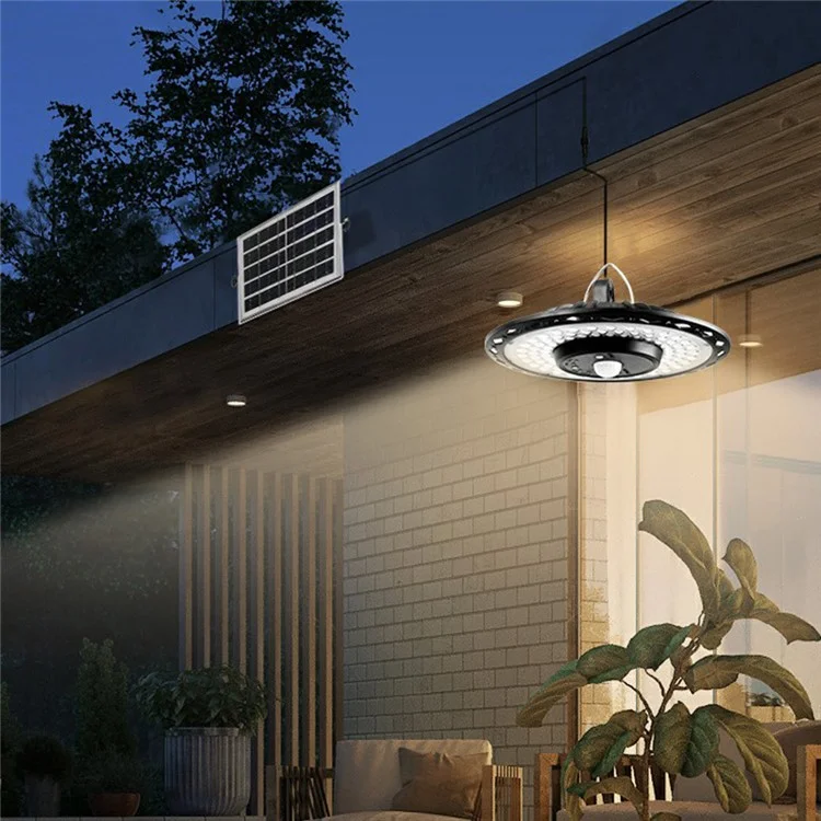 Luz Pendente Solar Com Controle Remoto 1200lm 180 Luz de Parede Para Varanda Garage Garden Luz Branca+luz Quente