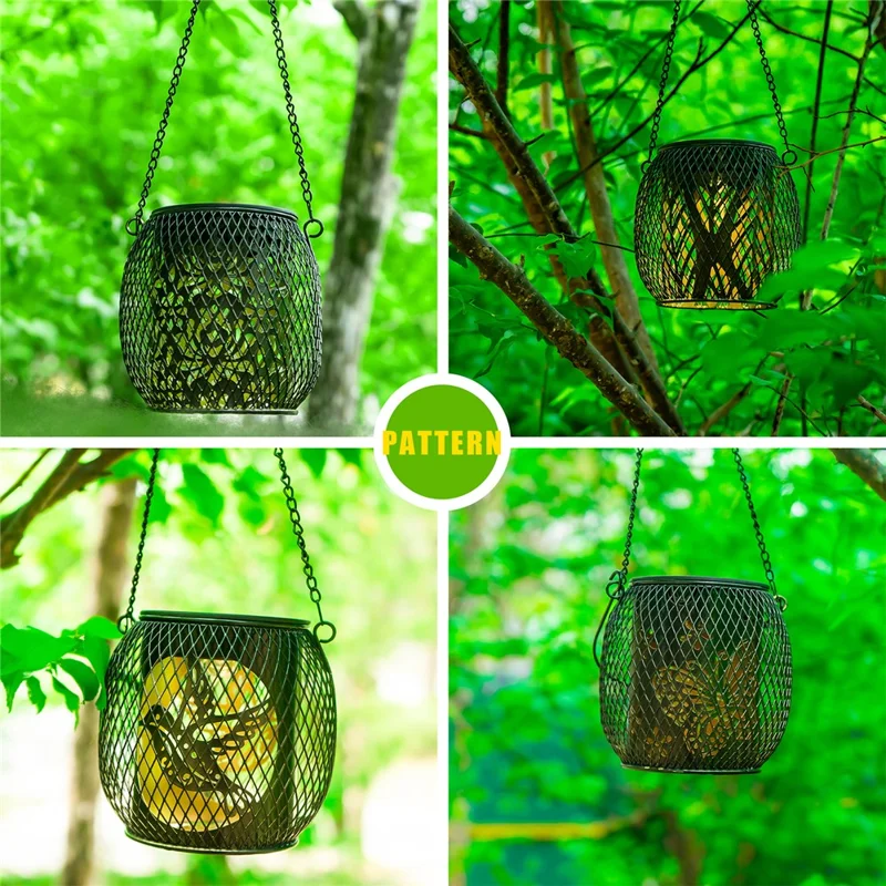 TY-HD01 Iron Projection Light Patio Solar Light Hollow-Out Hanging Lamp - Bird