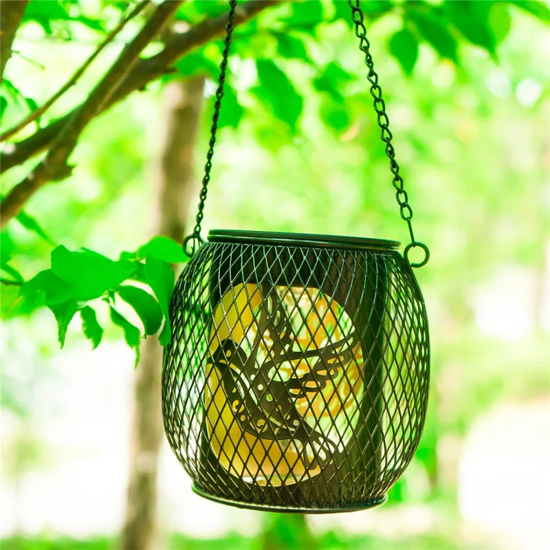 TY-HD01 Iron Projection Light Patio Solar Light Hollow-Out Hanging Lamp - Bird