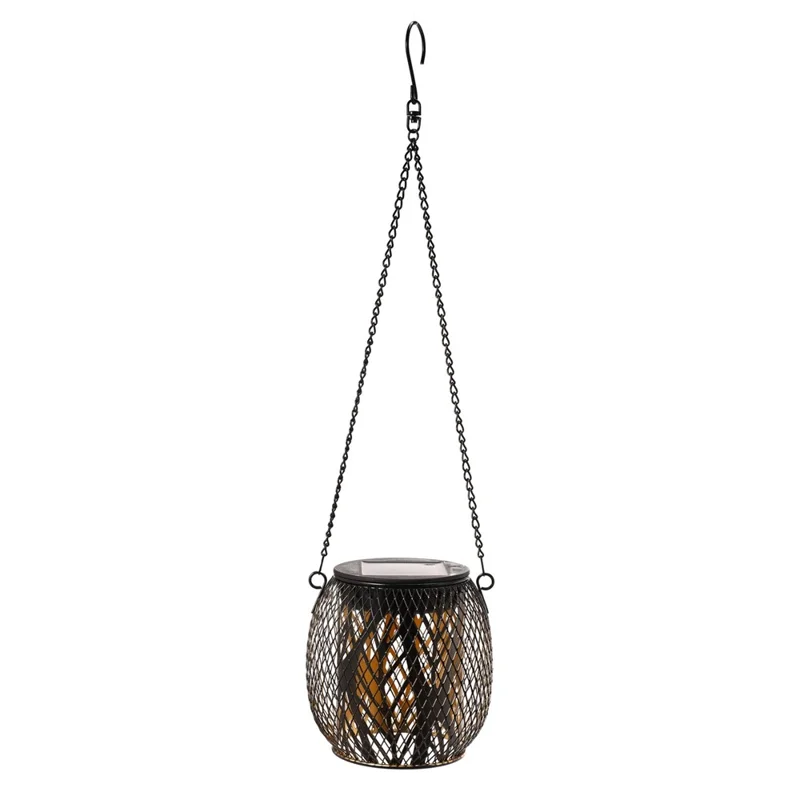 TY-HD01 Iron Projection Light Patio Solar Light Hollow-Out Hanging Lamp - Leaf