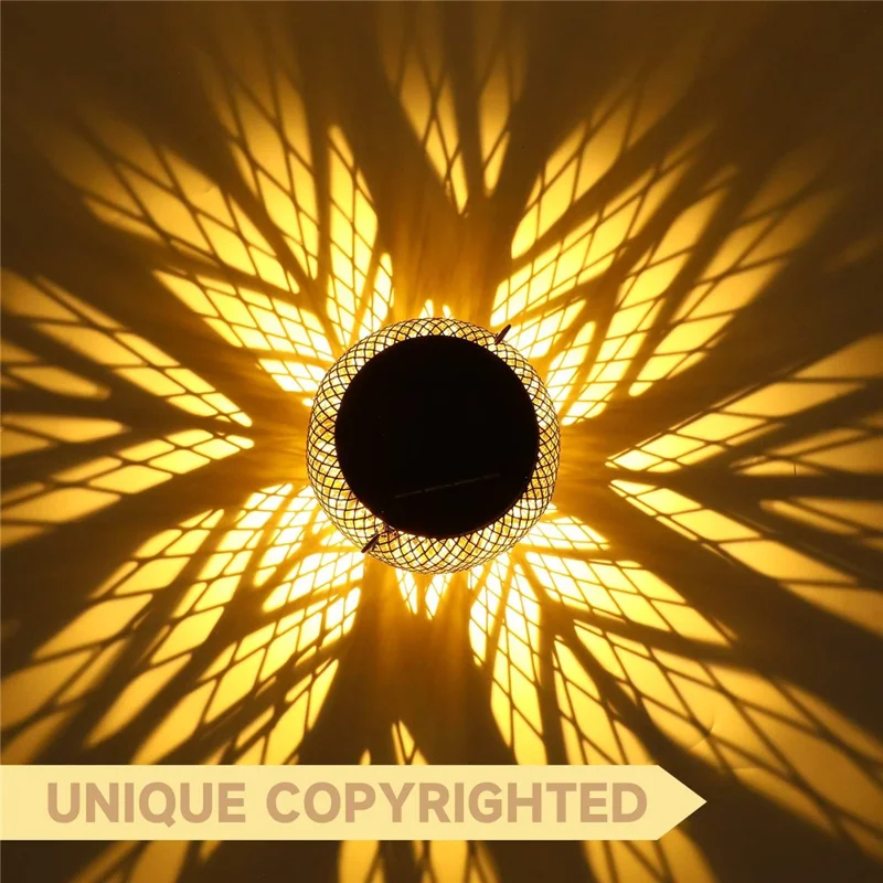 TY-HD01 Iron Projection Light Patio Solar Light Hollow-Out Hanging Lamp - Leaf