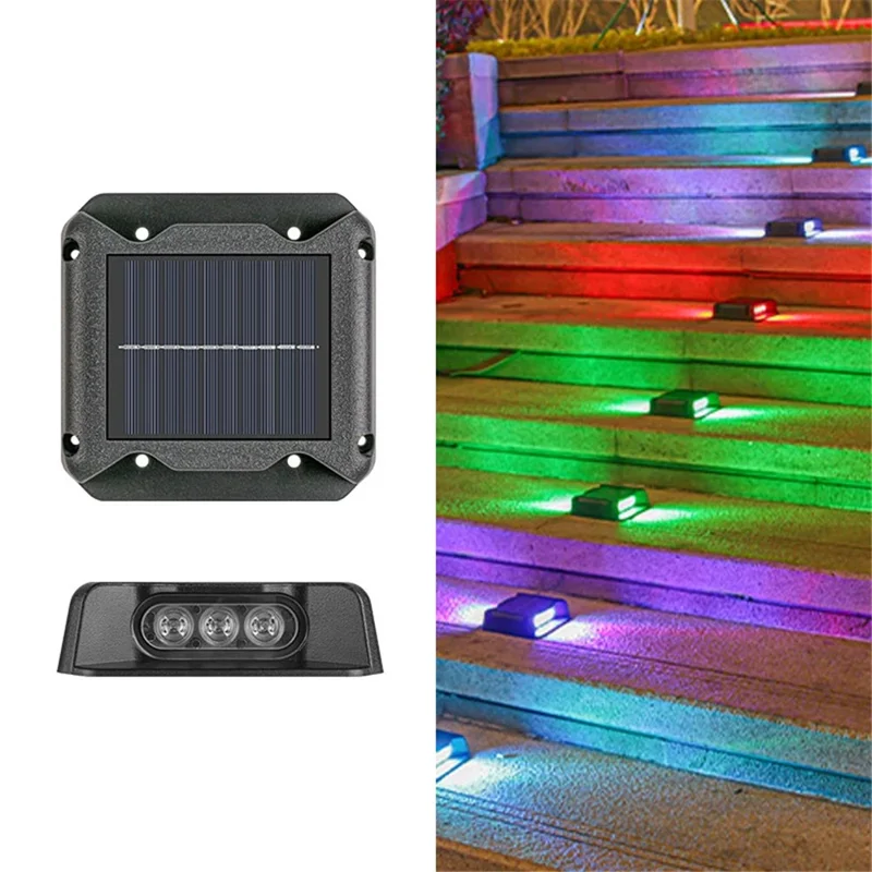 Luz Solar para Deck com 6 LEDs, Iluminação Dupla, Passarela, Escada, Caminho - Luz Colorida