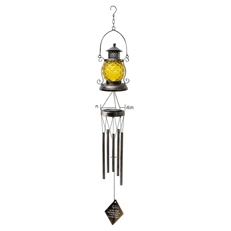 Lampada a forma di lampada a cherosene Outdoor Hanging Wind Chime Luce solare in ferro Art Waterproof Garden Yard Decor