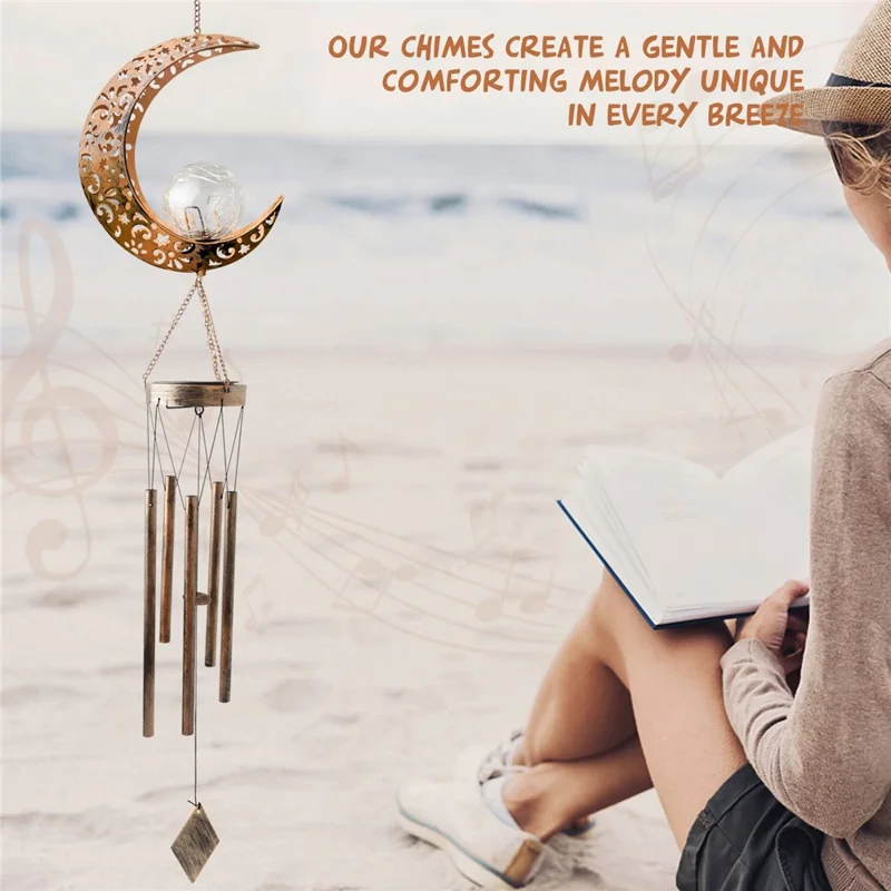 Balcony Wind Chimes Outdoor Yard Solar Lights Birthday Gift Hanging Decoration Lamps