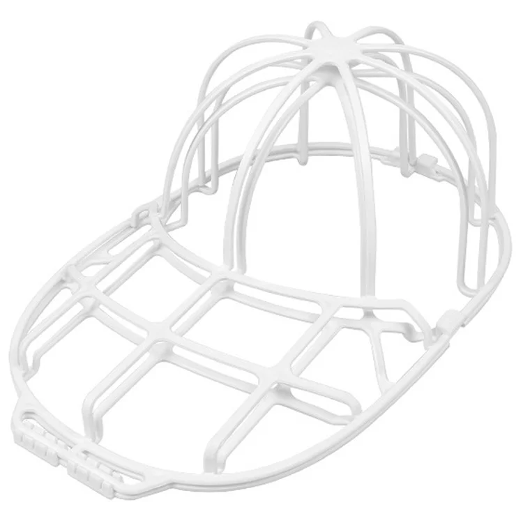 Hat Washer Cage for Washing Machine Baseball Cap Shaper Protector Cleaner Rack - White
