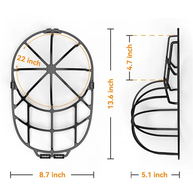 Hat Washer Cage for Washing Machine Baseball Cap Shaper Protector Cleaner Rack - White