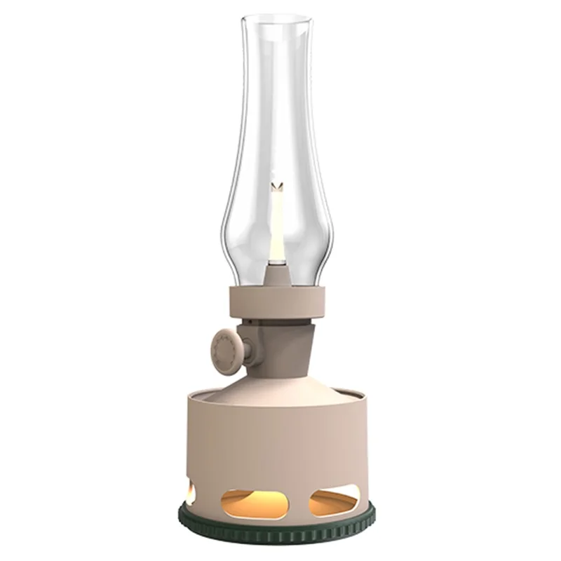 COMELY Old Days Creative Imitation Kerosene Lamp Design Rechargeable LED Night Light Dimmable Retro Decorative Home Table Lamp - Pink