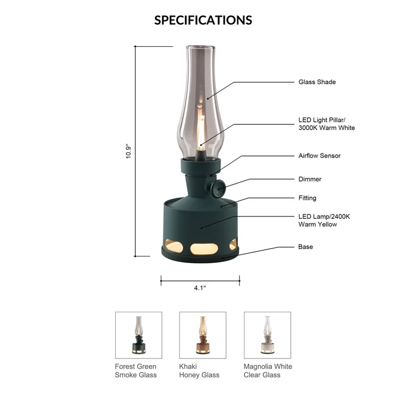 COMELY Old Days Creative Imitation Kerosene Lamp Design Rechargeable LED Night Light Dimmable Retro Decorative Home Table Lamp - Pink