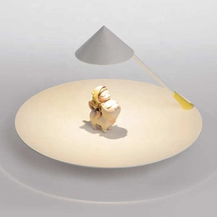 COMELY 11140012001 3W Creative Portable LED Night Light Table Lamp with Disk Base for Bedroom/Living Room/Office (S)