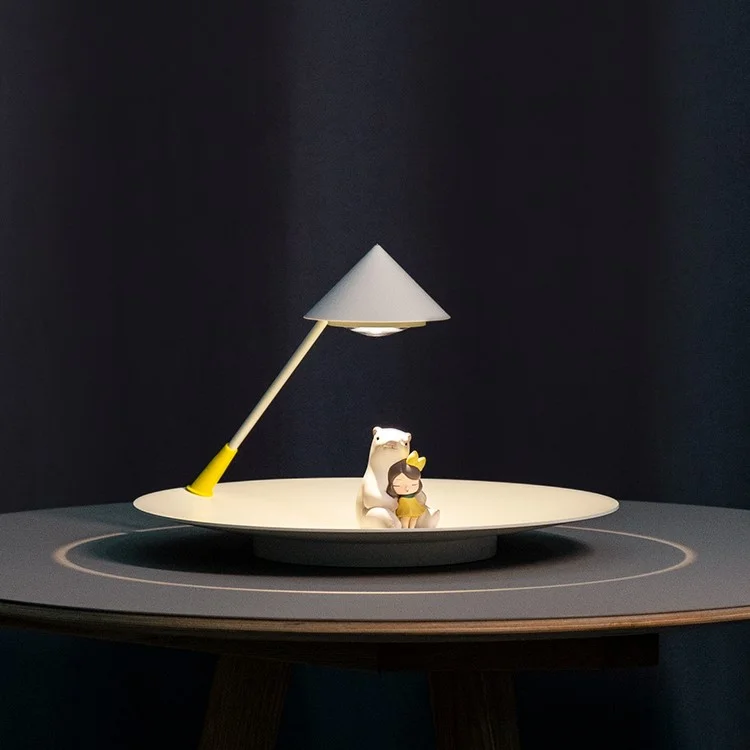 COMELY 11140012001 3W Creative Portable LED Night Light Table Lamp with Disk Base for Bedroom/Living Room/Office (S)