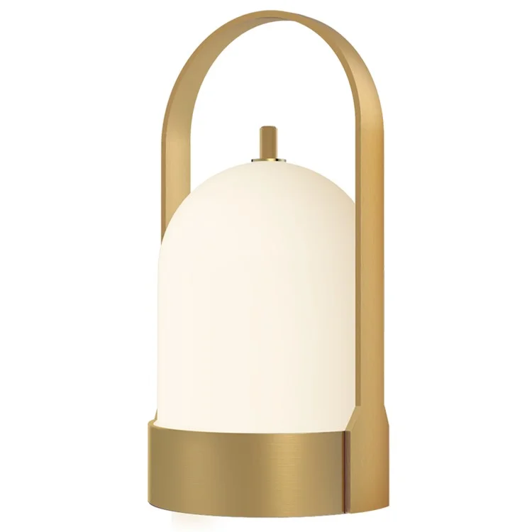 COMELY DAWN Portable Handle Design Night Light Retro Rechargeable Touch Dimming LED Table Lamp Home Bar Decor - Gold