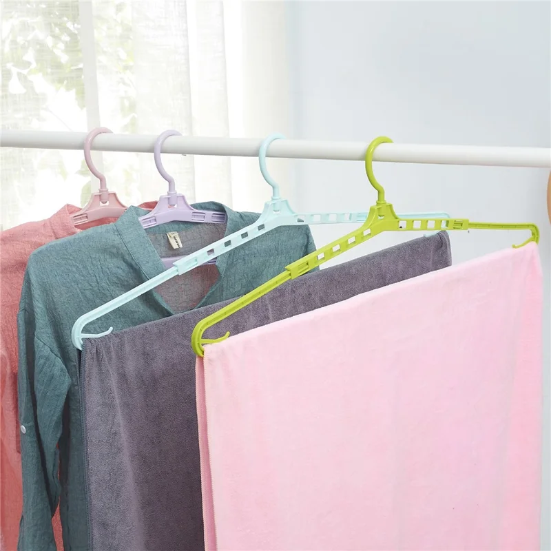 YM-155 100PCS Clothing Hangers Stretchable Foldable Design Closet Clothes Quilt Cover Hangers - Green