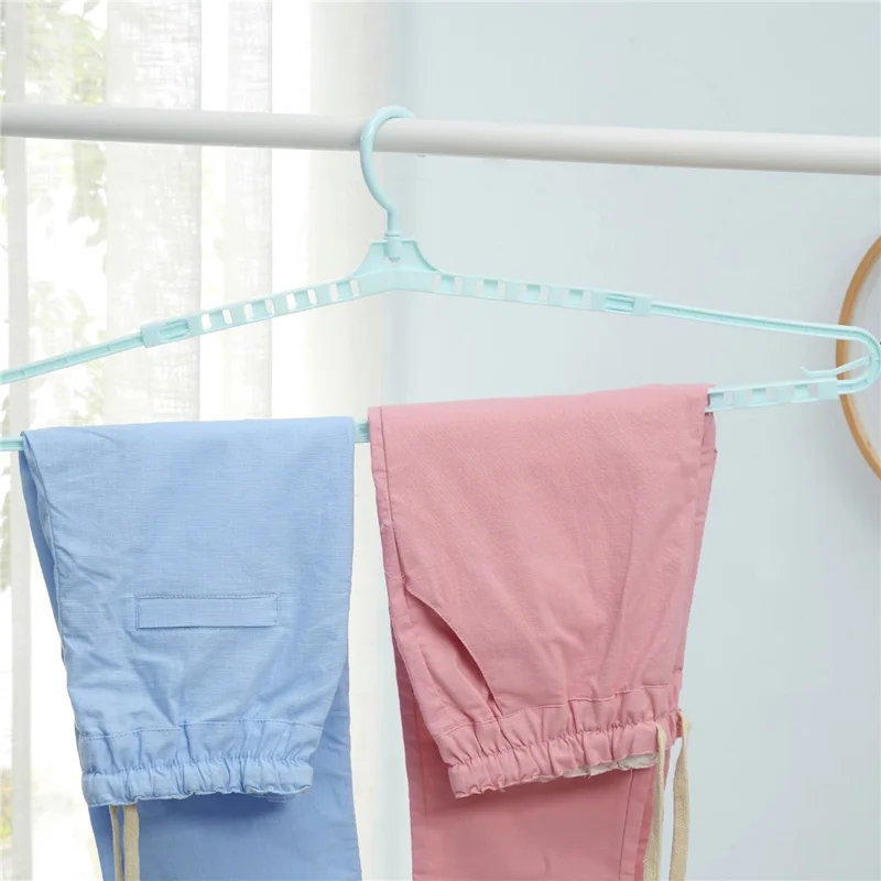 YM-155 100PCS Clothing Hangers Stretchable Foldable Design Closet Clothes Quilt Cover Hangers - Green