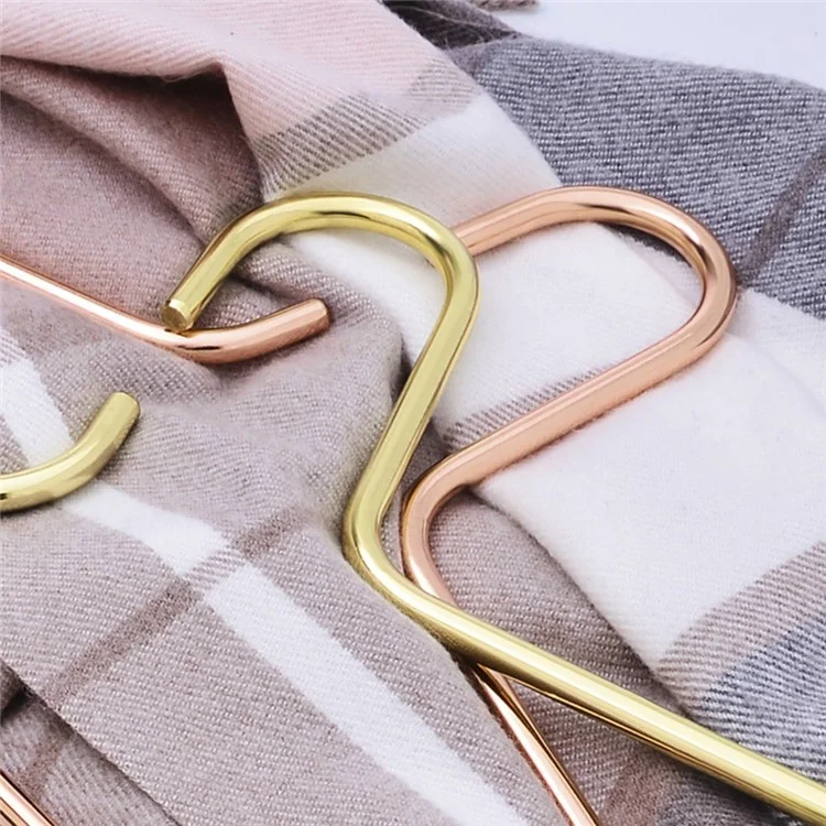 Nordic Electroplated Solid Golden Hanger Clothes Drying Rack Multi-function Hangers for Wedding Dress Towel Clothing - Rose Gold
