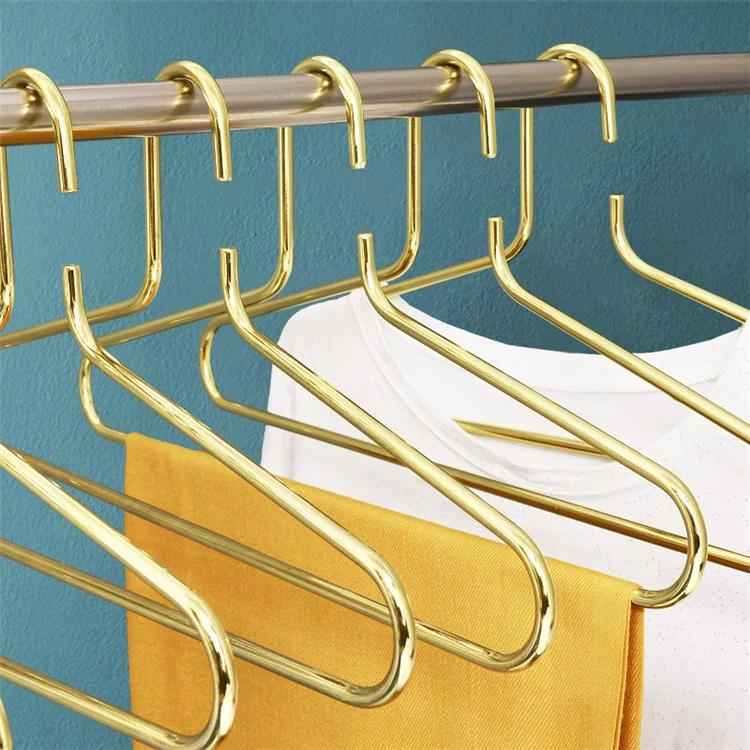 Nordic Electroplated Solid Golden Hanger Clothes Drying Rack Multi-function Hangers for Wedding Dress Towel Clothing - Rose Gold