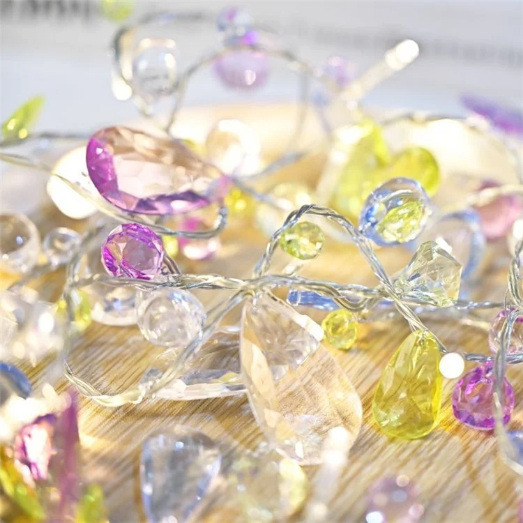 1.5m 10-LED Gemstone String Light Battery Powered Romantic Bedroom Decorative Lamp