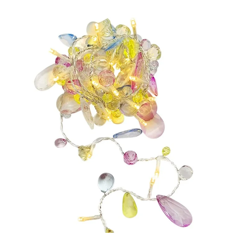 1.5m 10-LED Gemstone String Light Battery Powered Romantic Bedroom Decorative Lamp