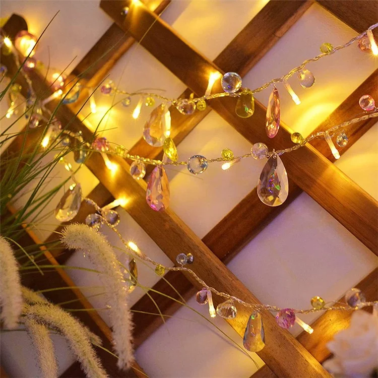 1.5m 10-LED Gemstone String Light Battery Powered Romantic Bedroom Decorative Lamp